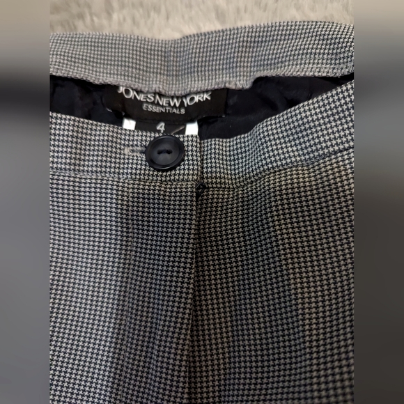 Jones New York Navy and Taupe Pattern Dress Pants - Picture 2 of 4